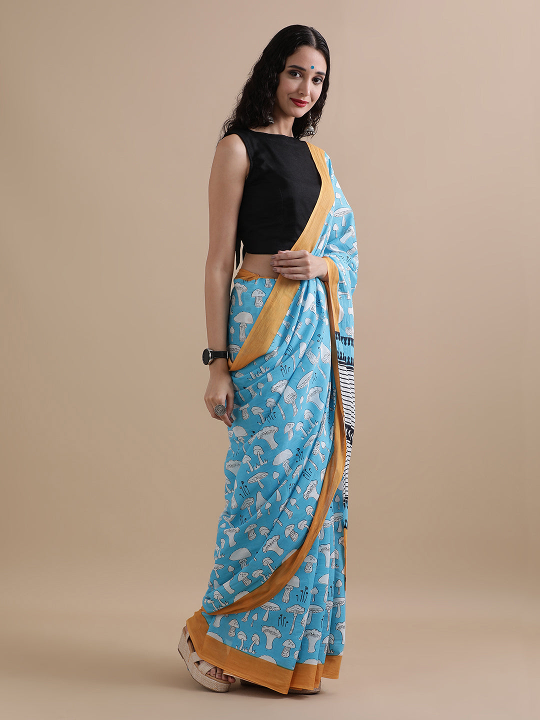 Mulmul Cotton Printed Saree