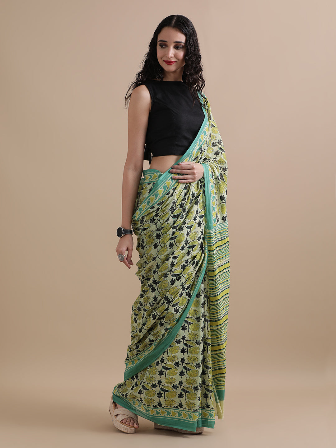 Mulmul Cotton Printed Saree