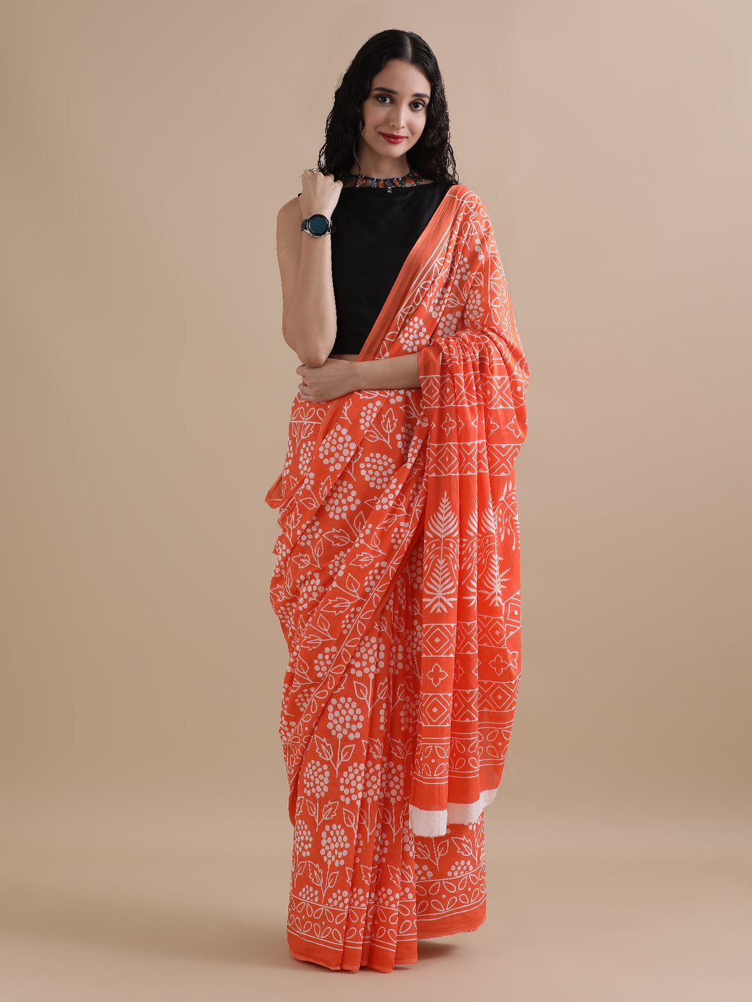 Mulmul Cotton Printed Saree