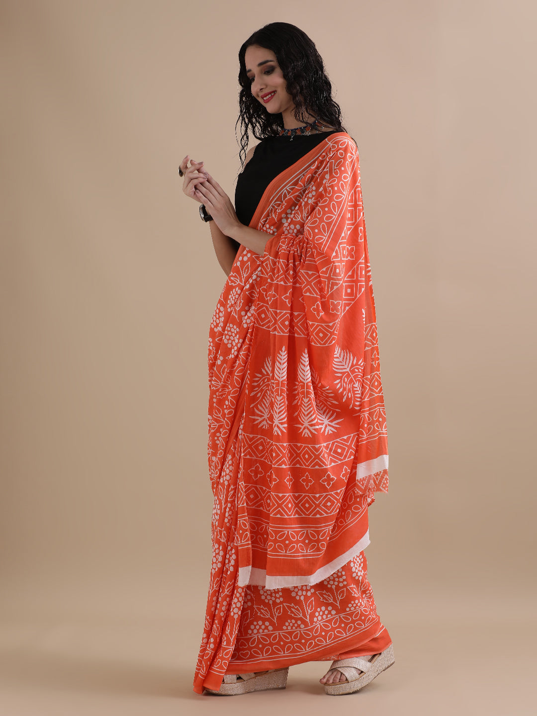 Mulmul Cotton Printed Saree