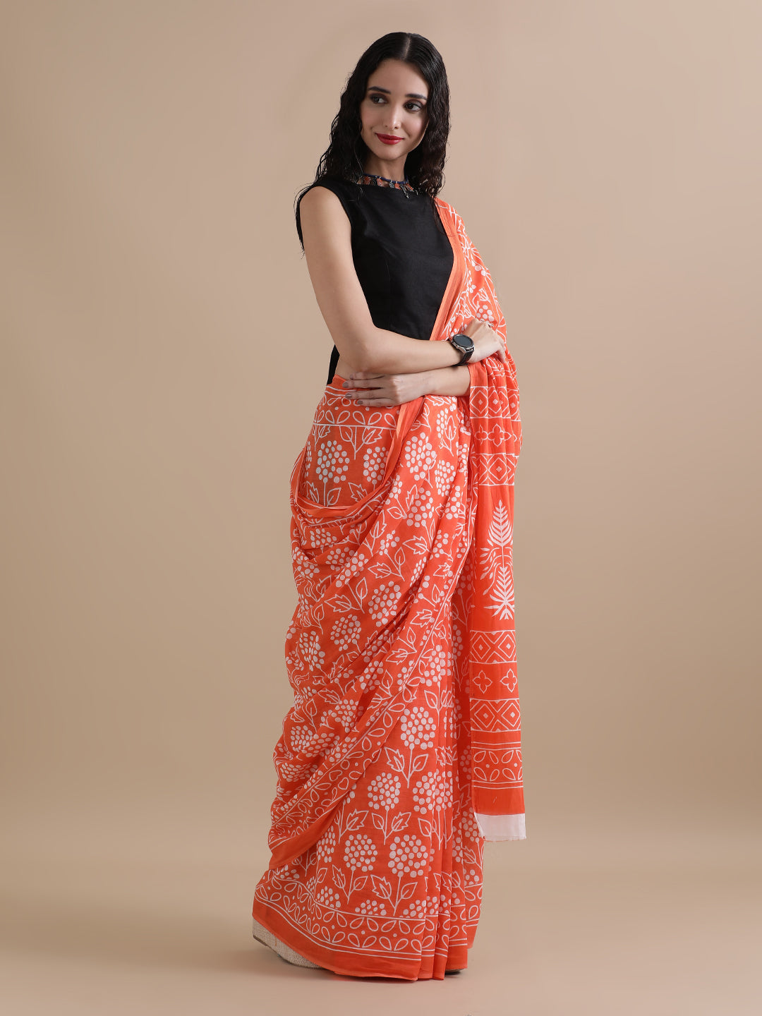 Mulmul Cotton Printed Saree