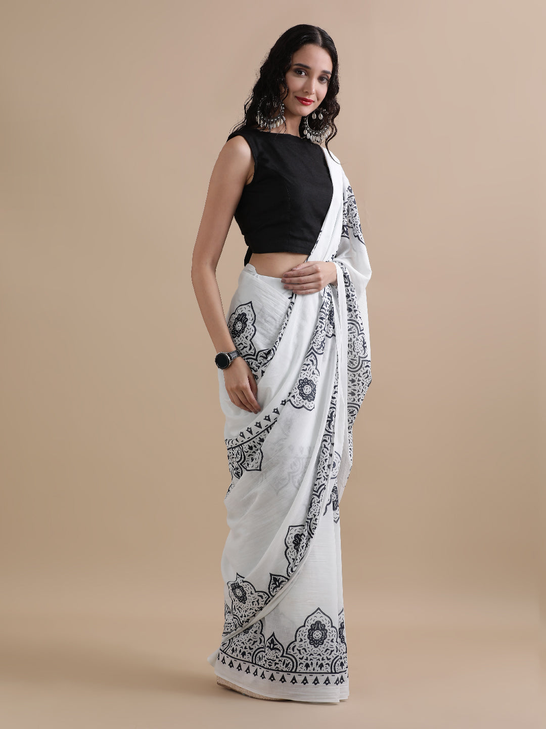 Mulmul Cotton Printed Saree