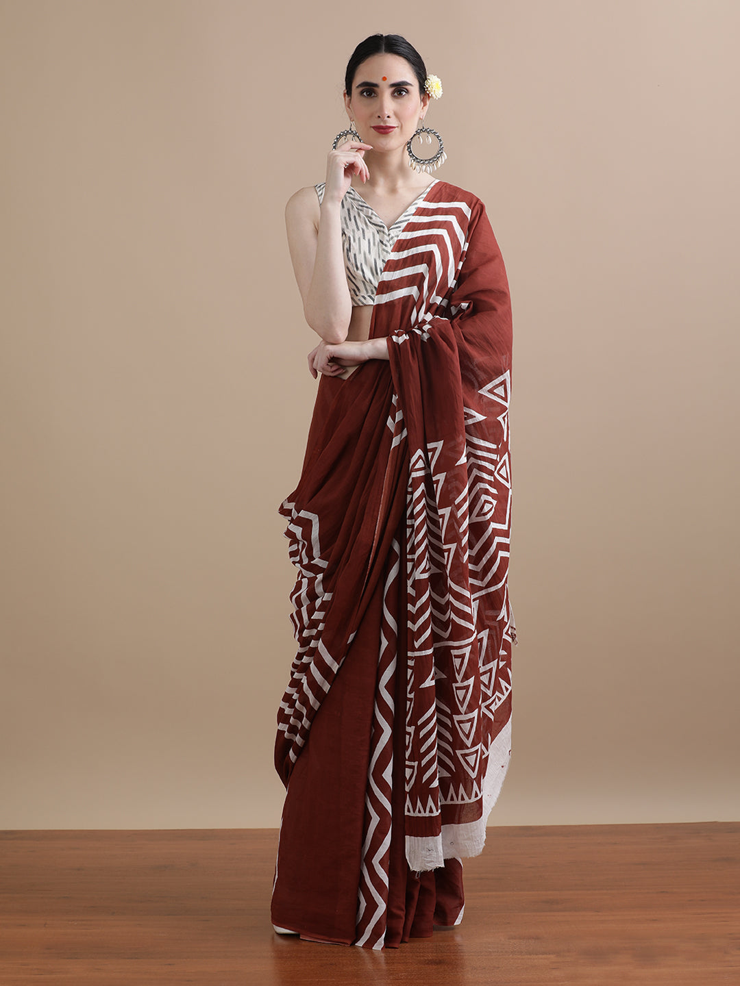 Mulmul Cotton Printed Saree