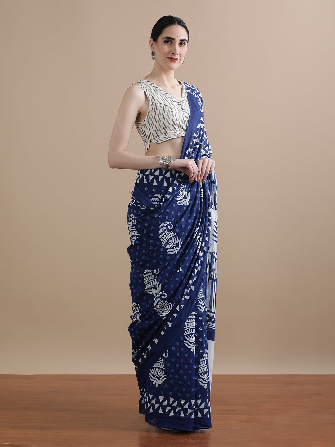 Mulmul Cotton Printed Saree