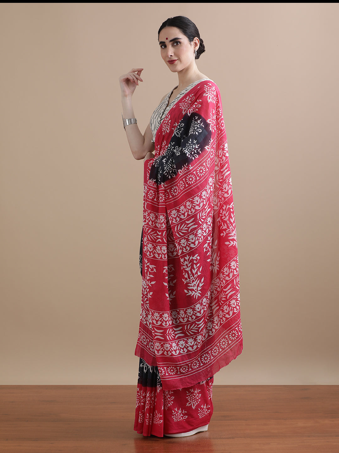 Mulmul Cotton Printed Saree