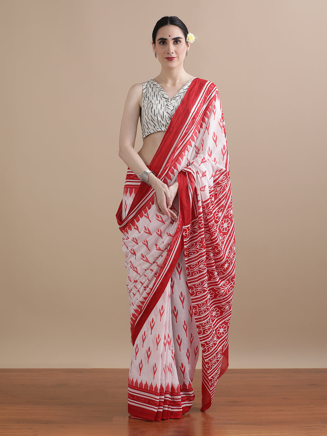 Mulmul Cotton Printed Saree