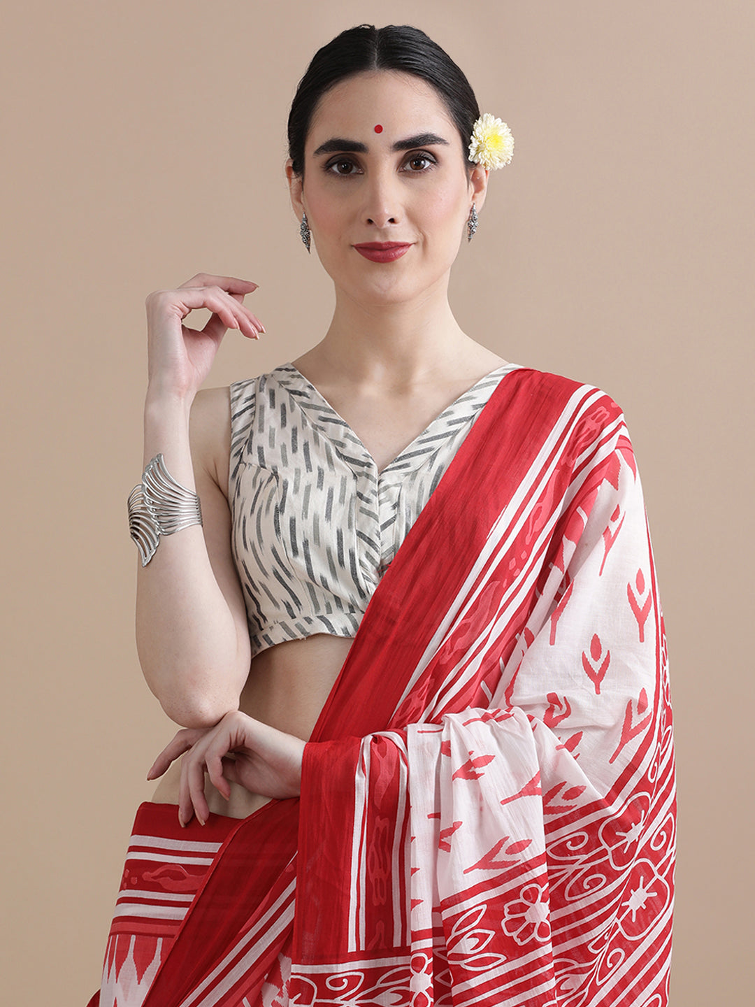 Mulmul Cotton Printed Saree