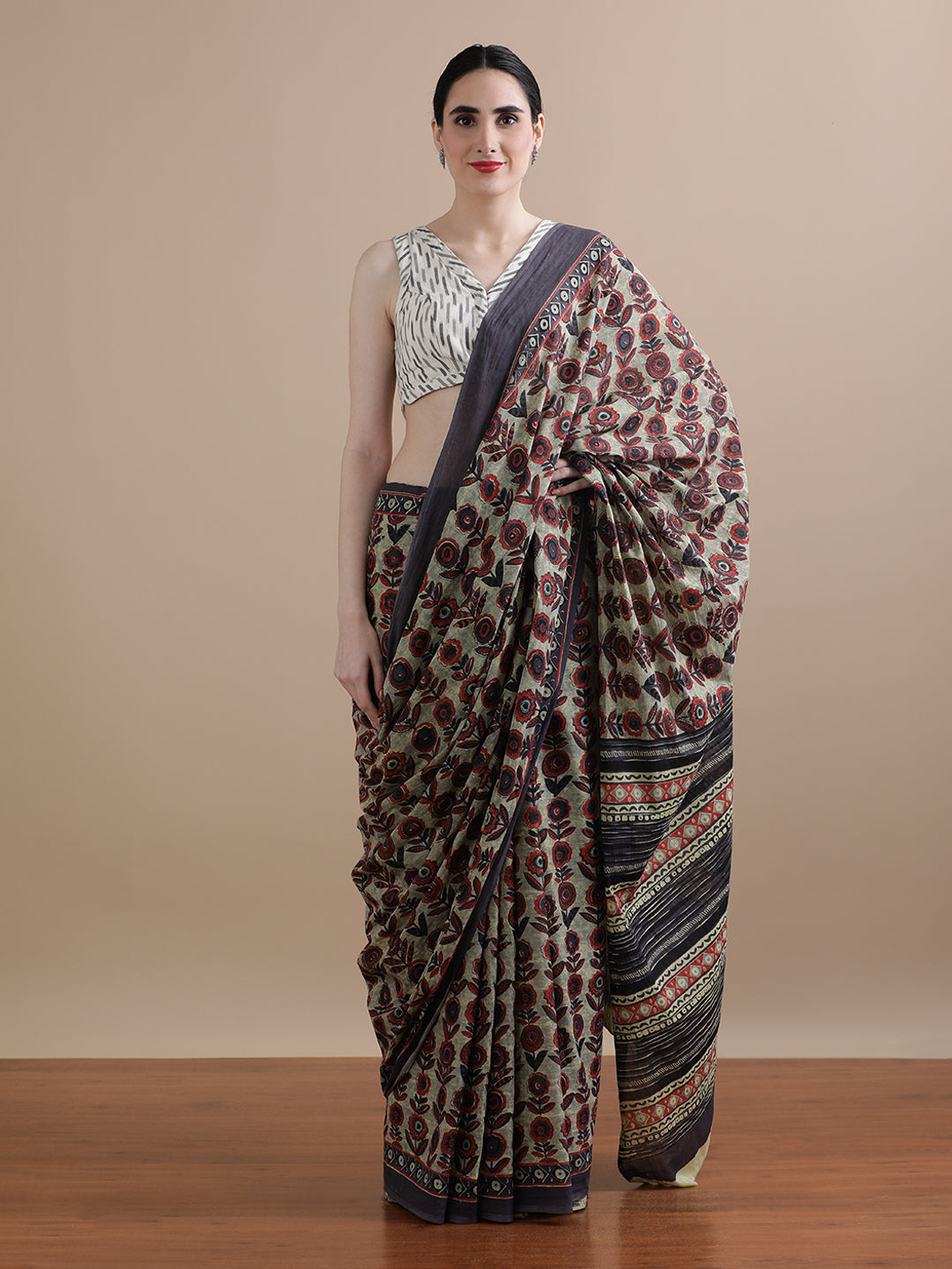 Mulmul Cotton Printed Saree