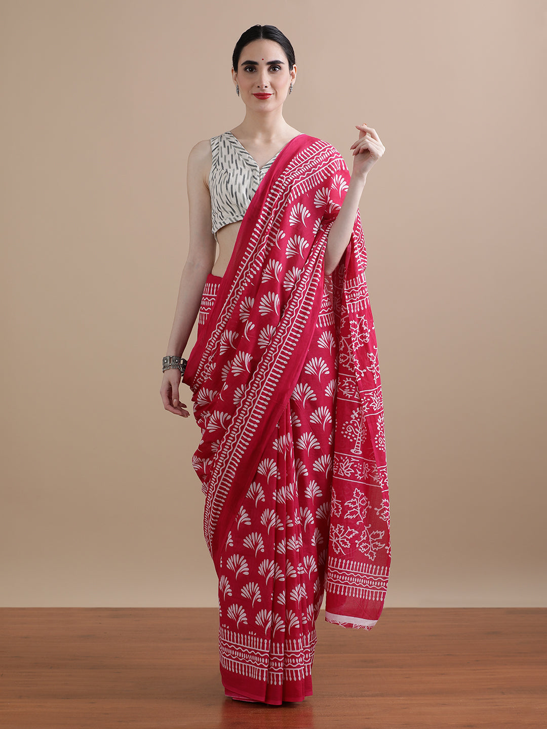 Mulmul Cotton Printed Saree