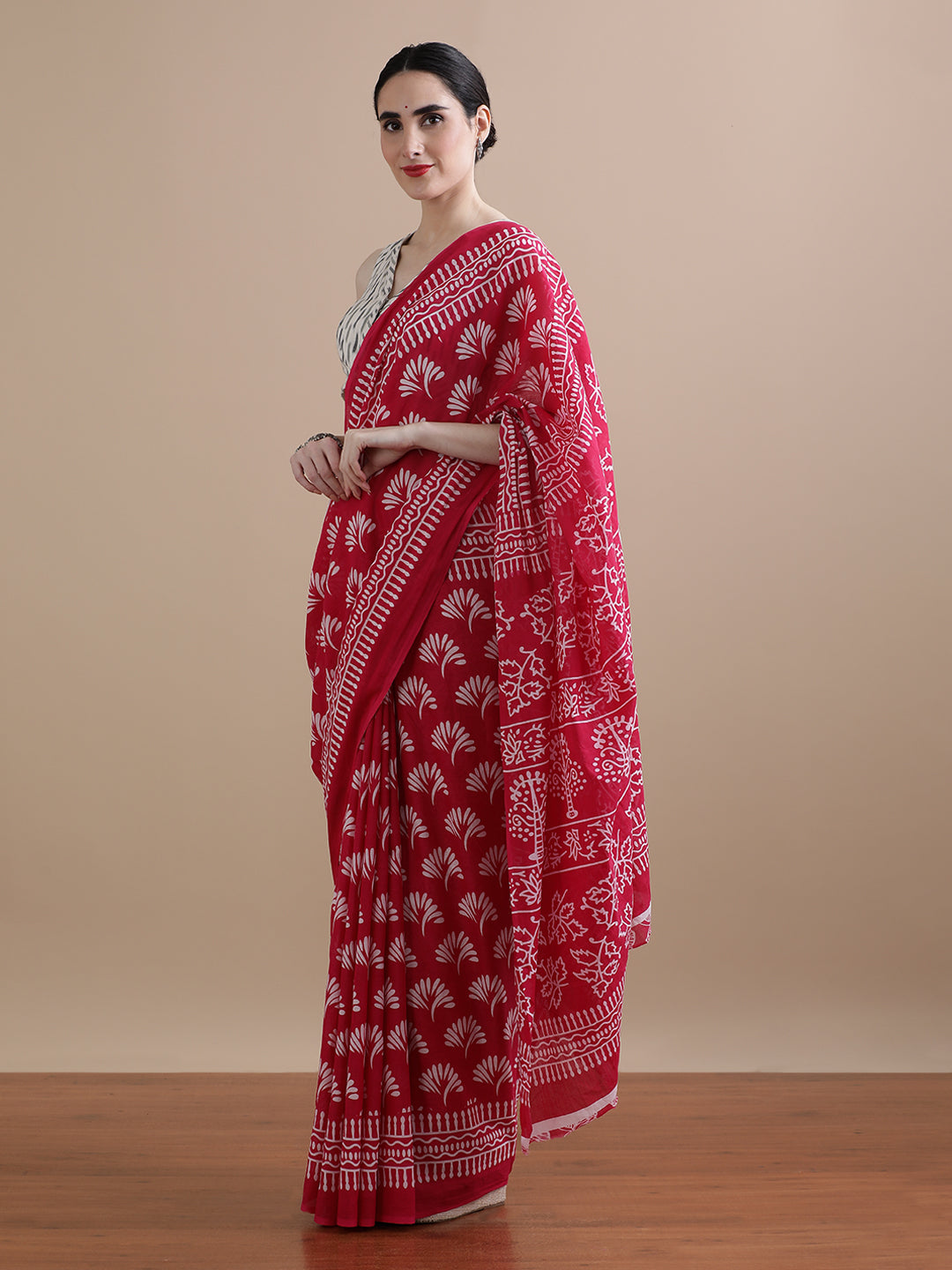 Mulmul Cotton Printed Saree