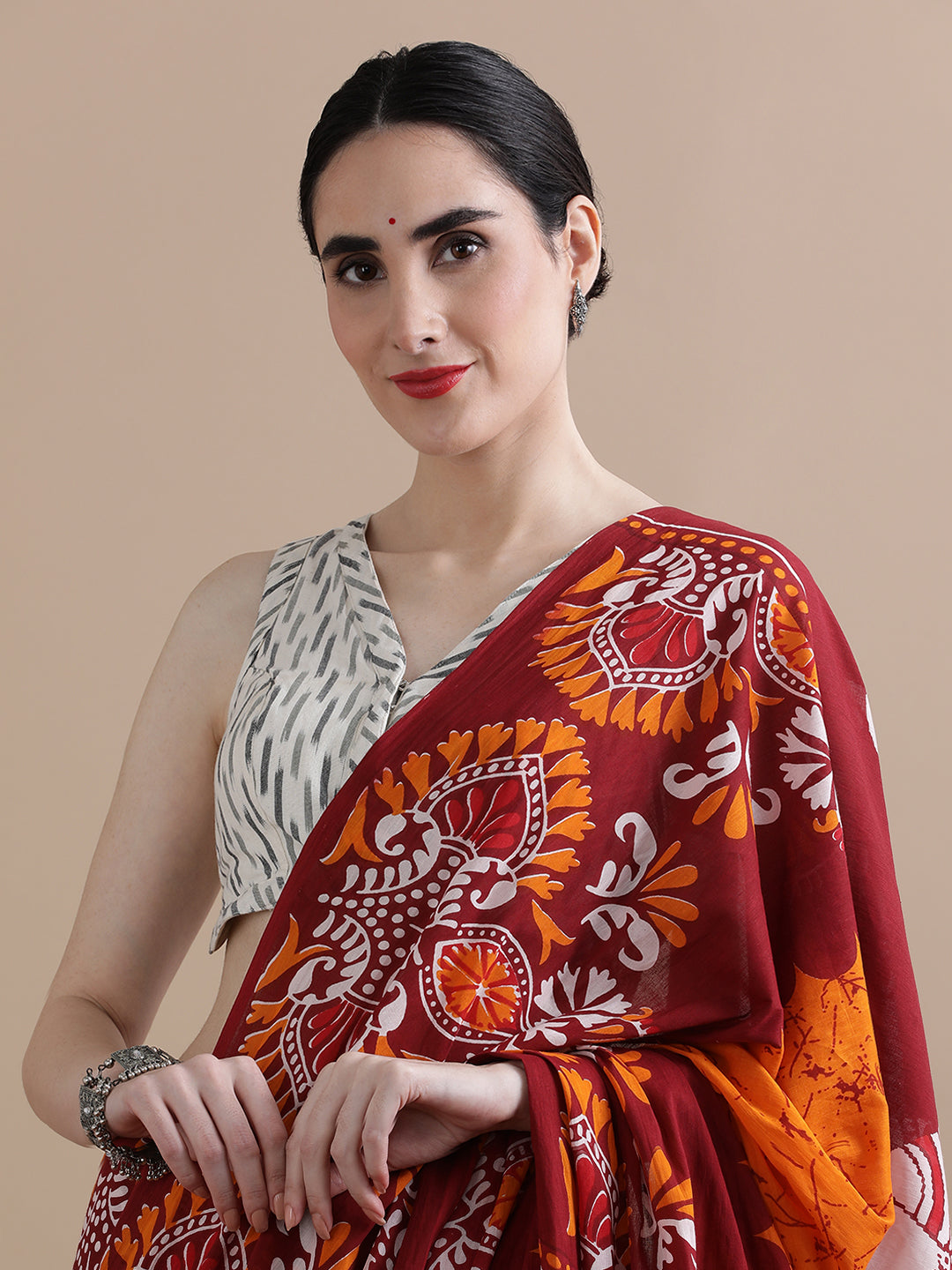 Mulmul Cotton Printed Saree