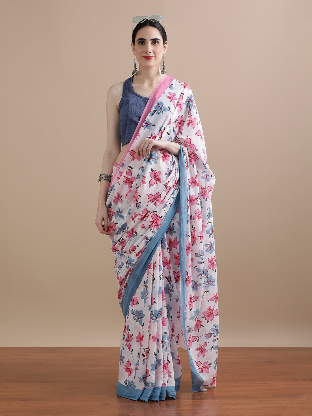 Mulmul Cotton Printed Saree