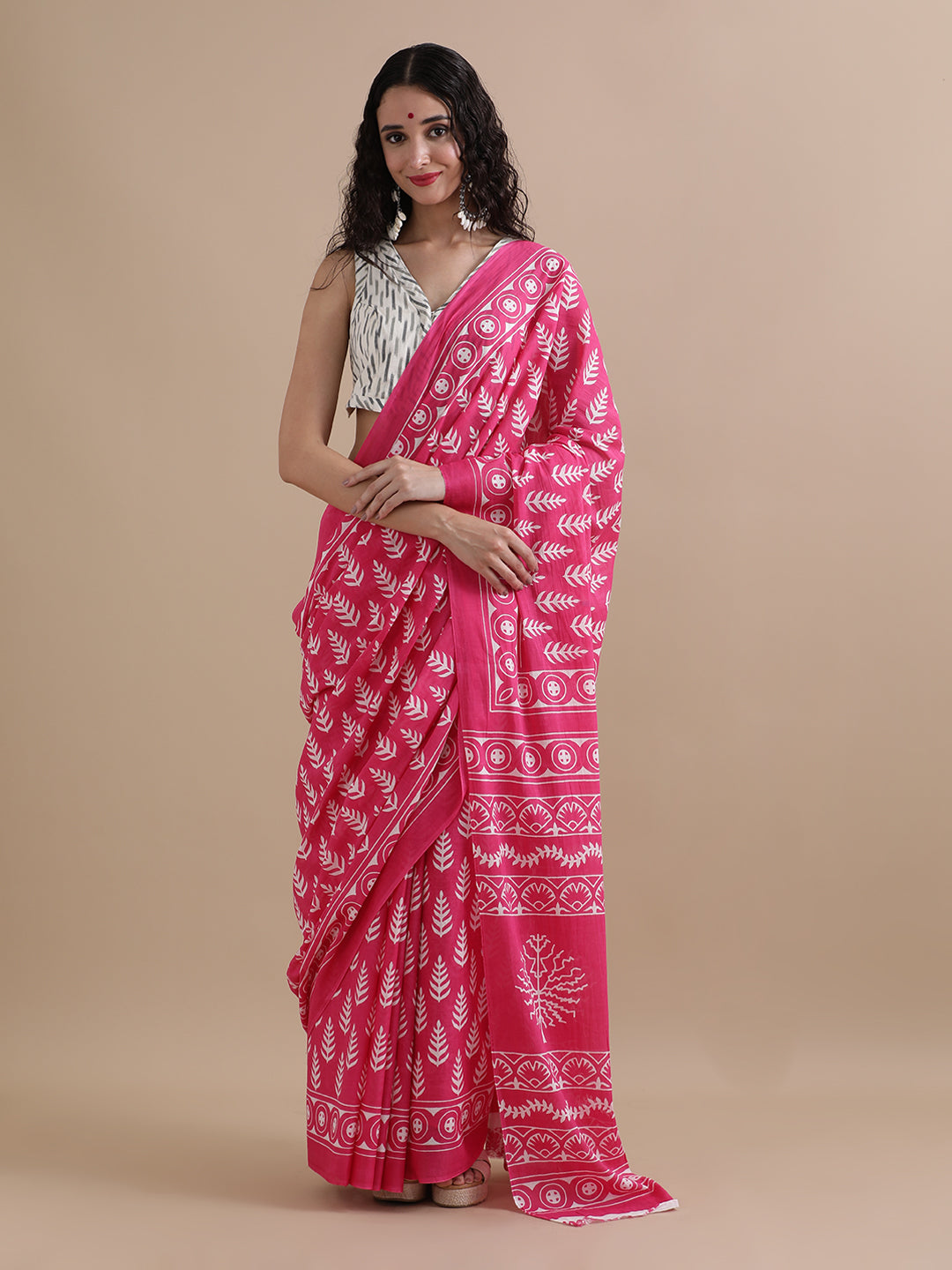 Mulmul Cotton Printed Saree