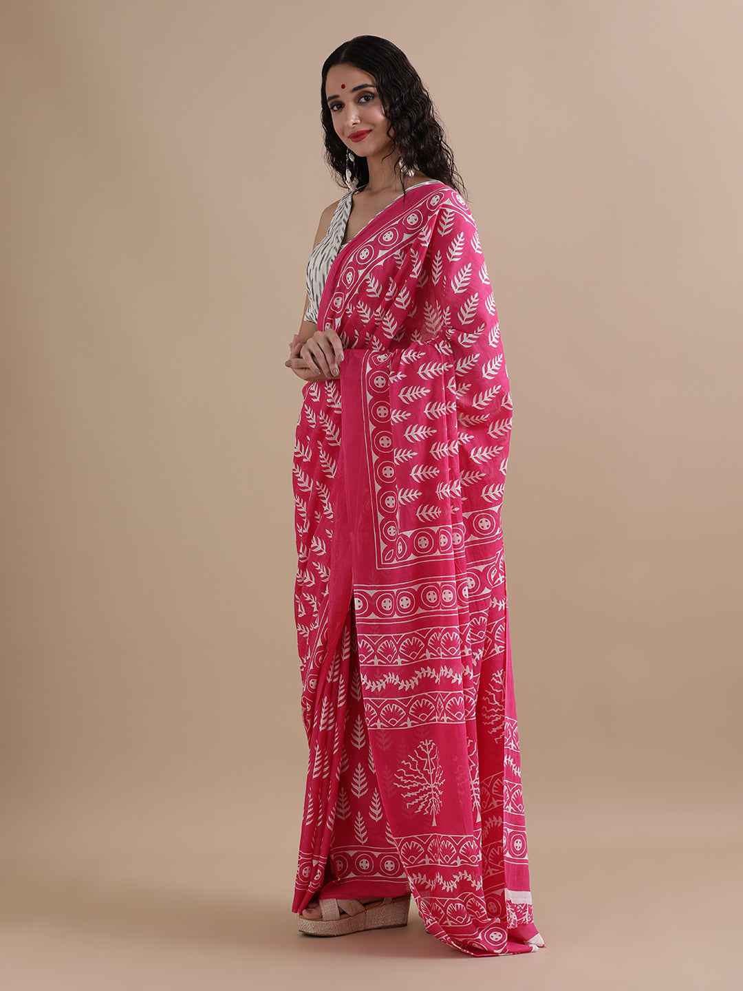 Mulmul Cotton Printed Saree