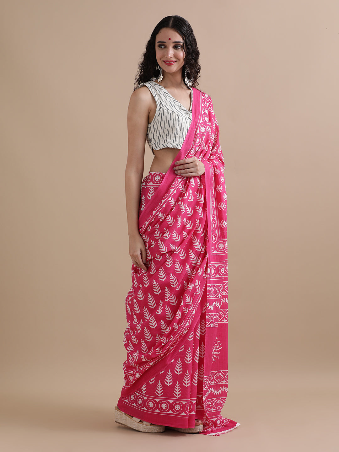 Mulmul Cotton Printed Saree