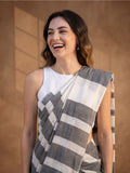 Striped Pure Linen Saree with Unstiched Blouse