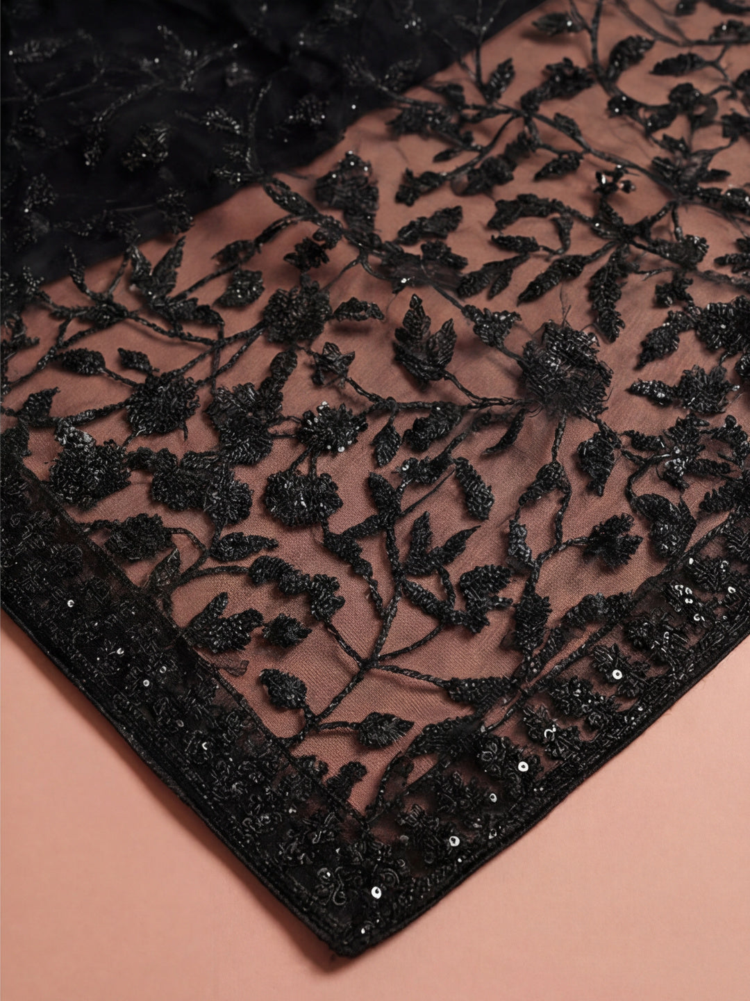 Party Wear Floral Embroidered Net Saree