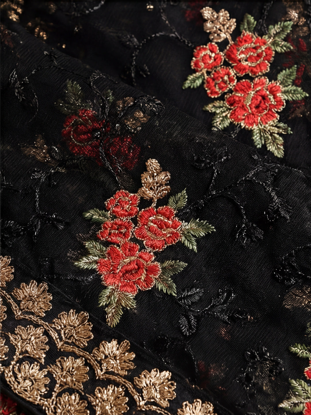 Floral Embroidered Net Party Wear Saree