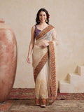 Floral Embroidered Net Party Wear Saree