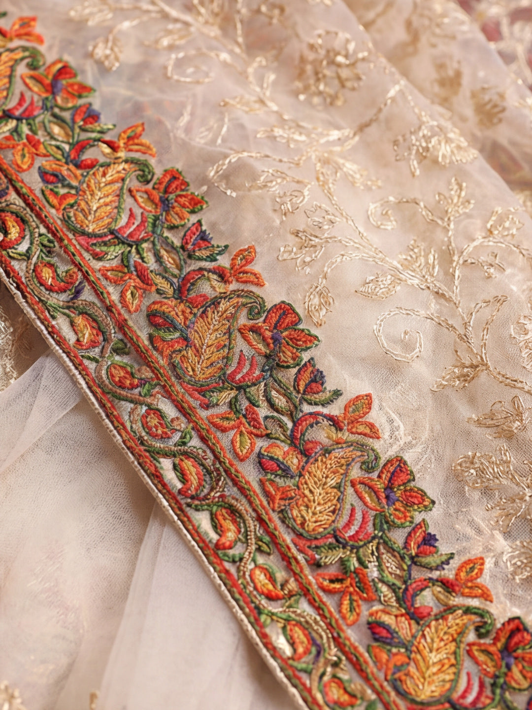 Floral Embroidered Net Party Wear Saree