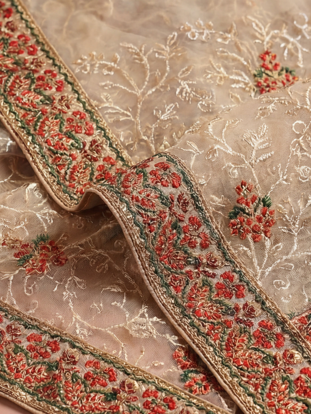 Floral Embroidered Net Party Wear Saree