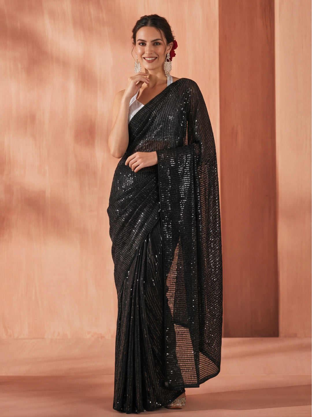 Embellished Premium Georgette Saree with Unstiched Blouse