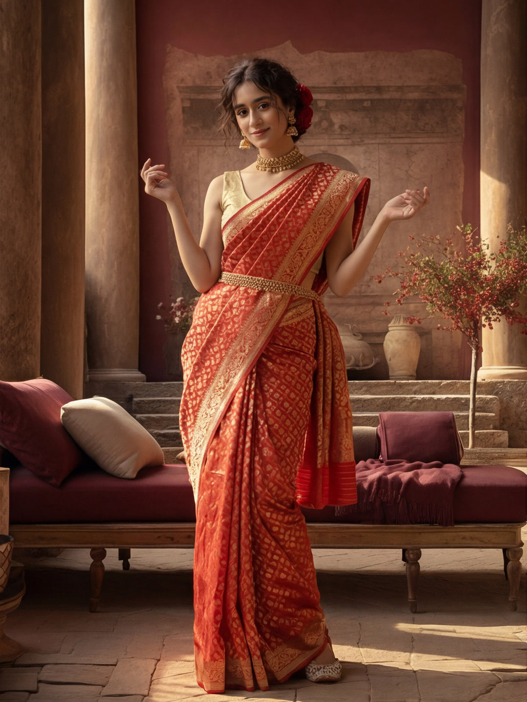 Zari Woven Design Banarasi Saree