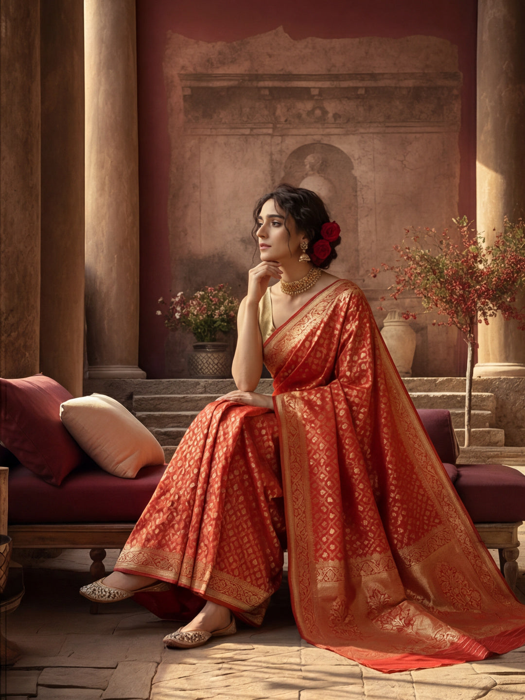 Zari Woven Design Banarasi Saree