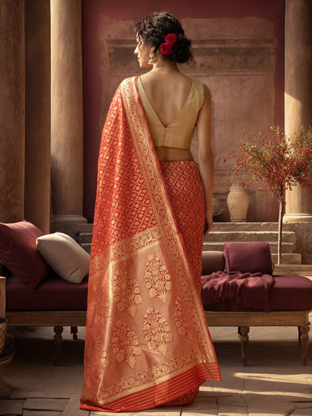 Zari Woven Design Banarasi Saree