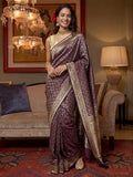 Purple Passion: Weaving Work Banarasi Silk Saree