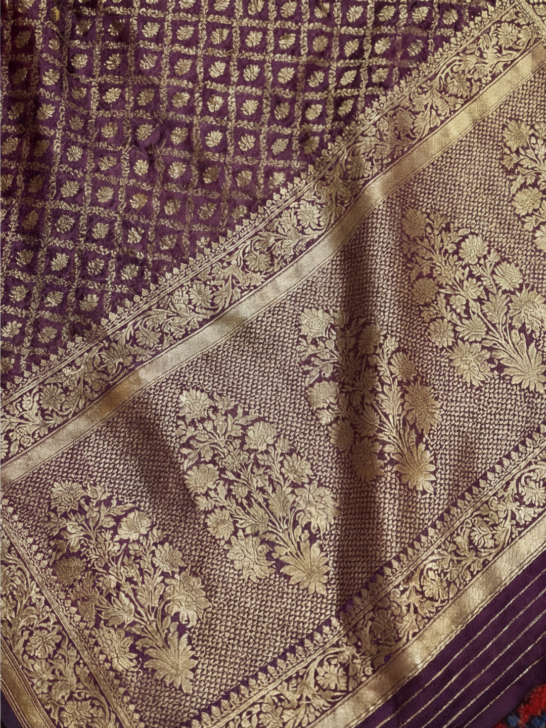 Purple Passion: Weaving Work Banarasi Silk Saree