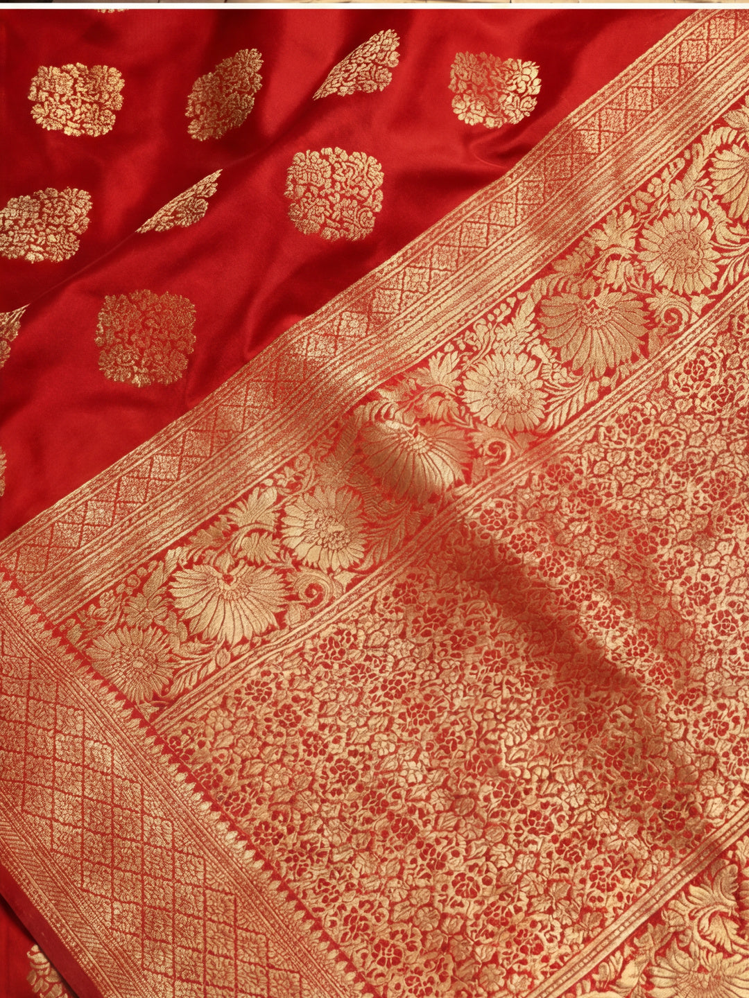 Women's Red Colour Weaving Work Saree
