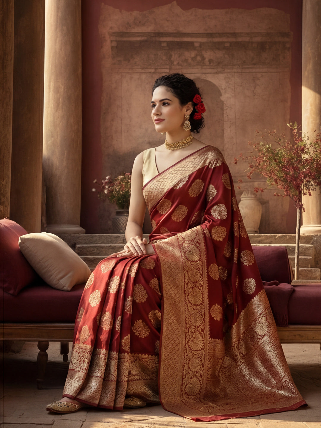 Zari Woven Design Banarasi Saree