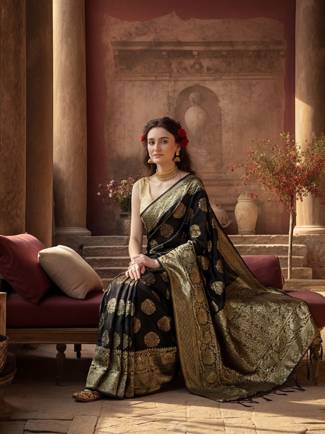 Silk Blend Zari Woven Design Banarasi Saree