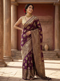 Women's Designer Weaving Work Purple Saree