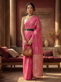 Charming Pink Weaving Cotton Blend Saree