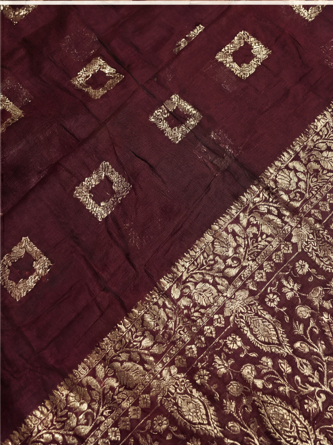 Elegant Wine Weaving Cotton Blend Saree