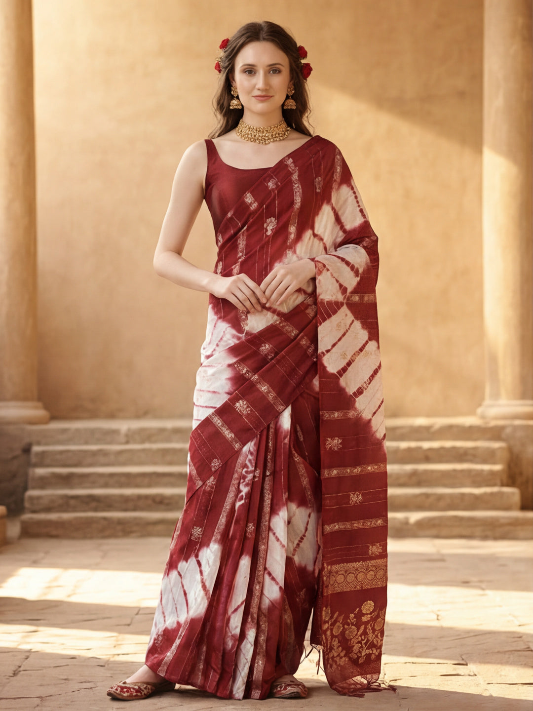 Banarasi Zari Woven Cotton Blend Saree