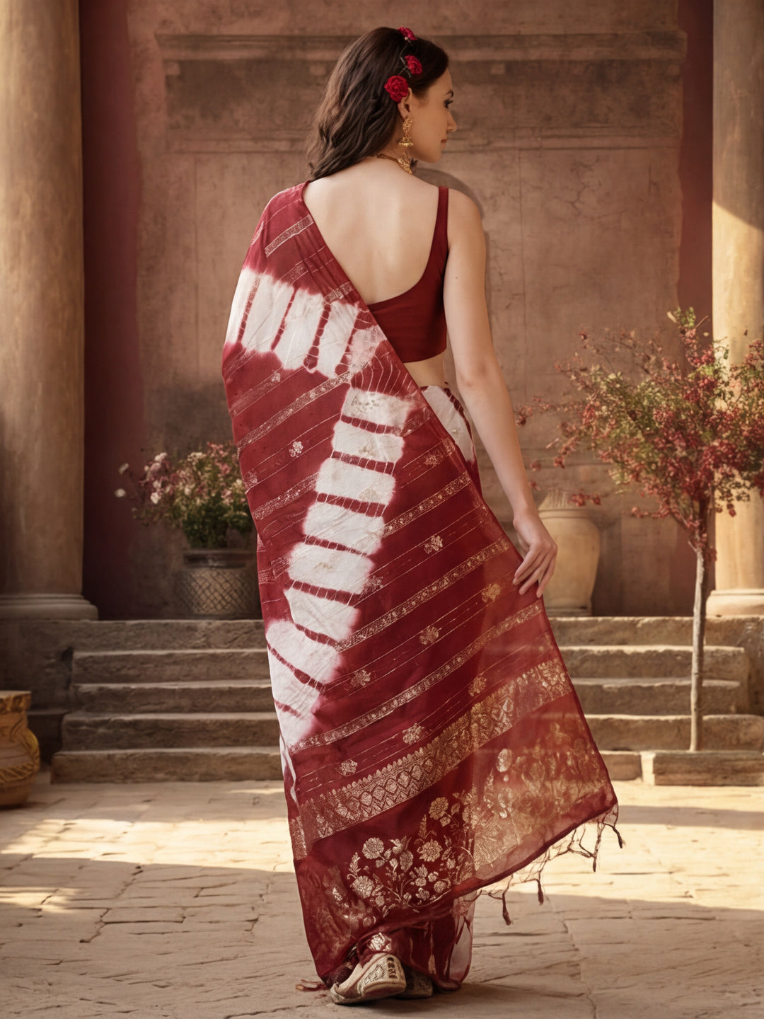 Banarasi Zari Woven Cotton Blend Saree