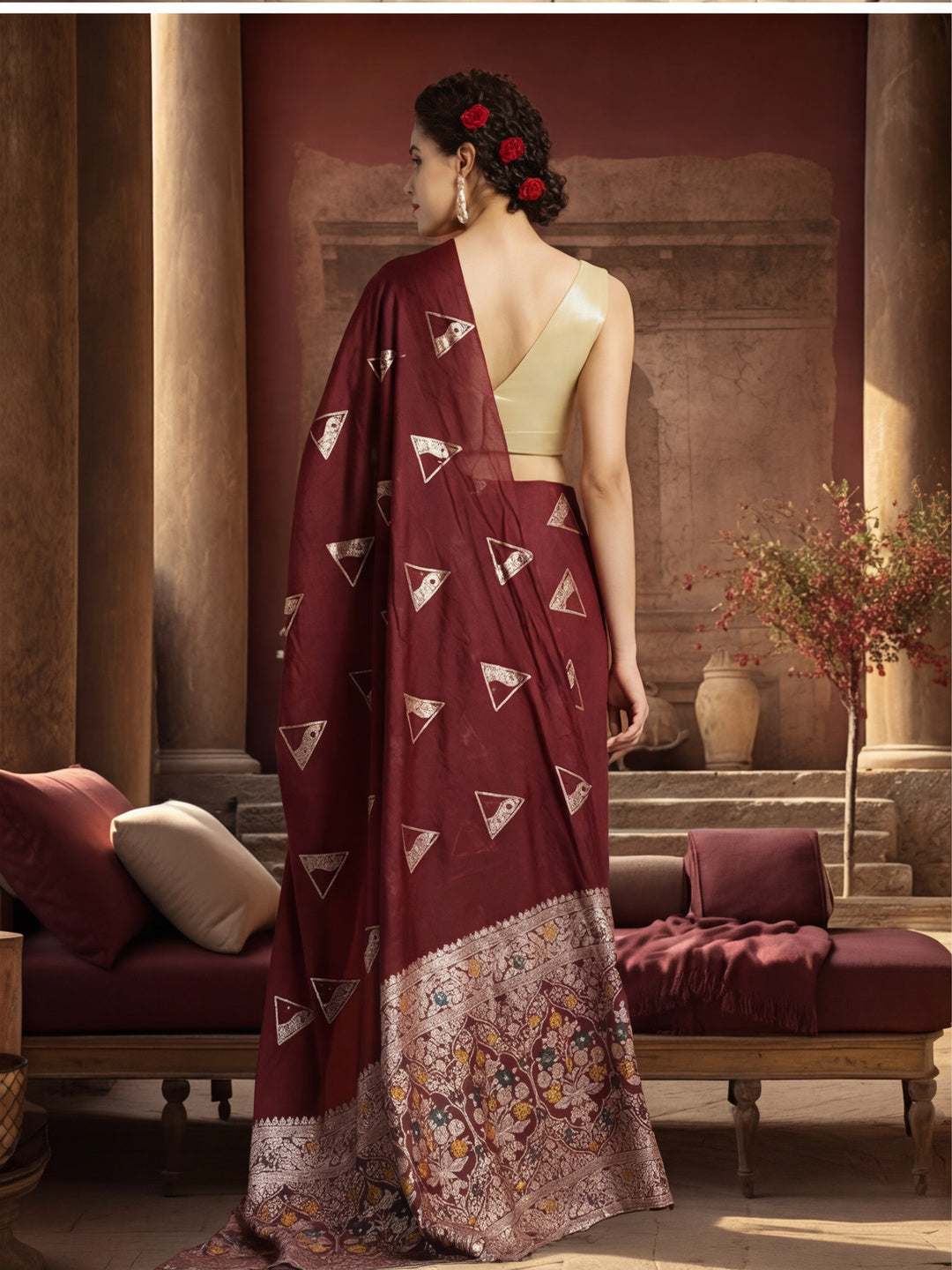 Silk Blend Banarasi Zari Woven Saree