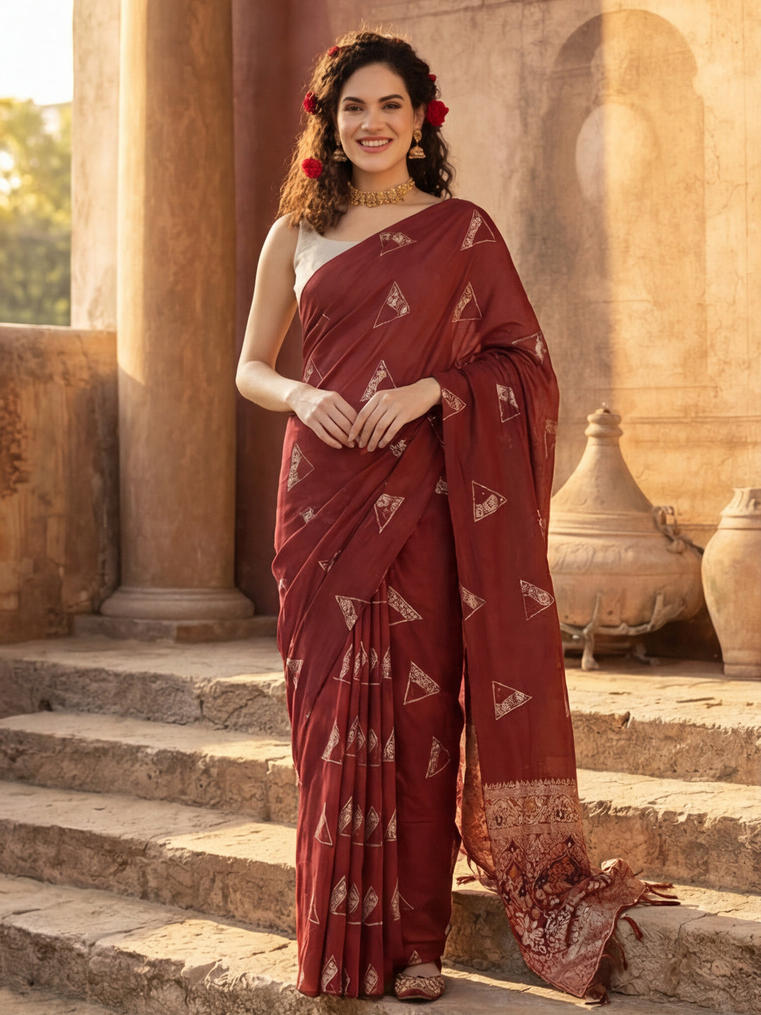 Silk Blend Banarasi Zari Woven Saree