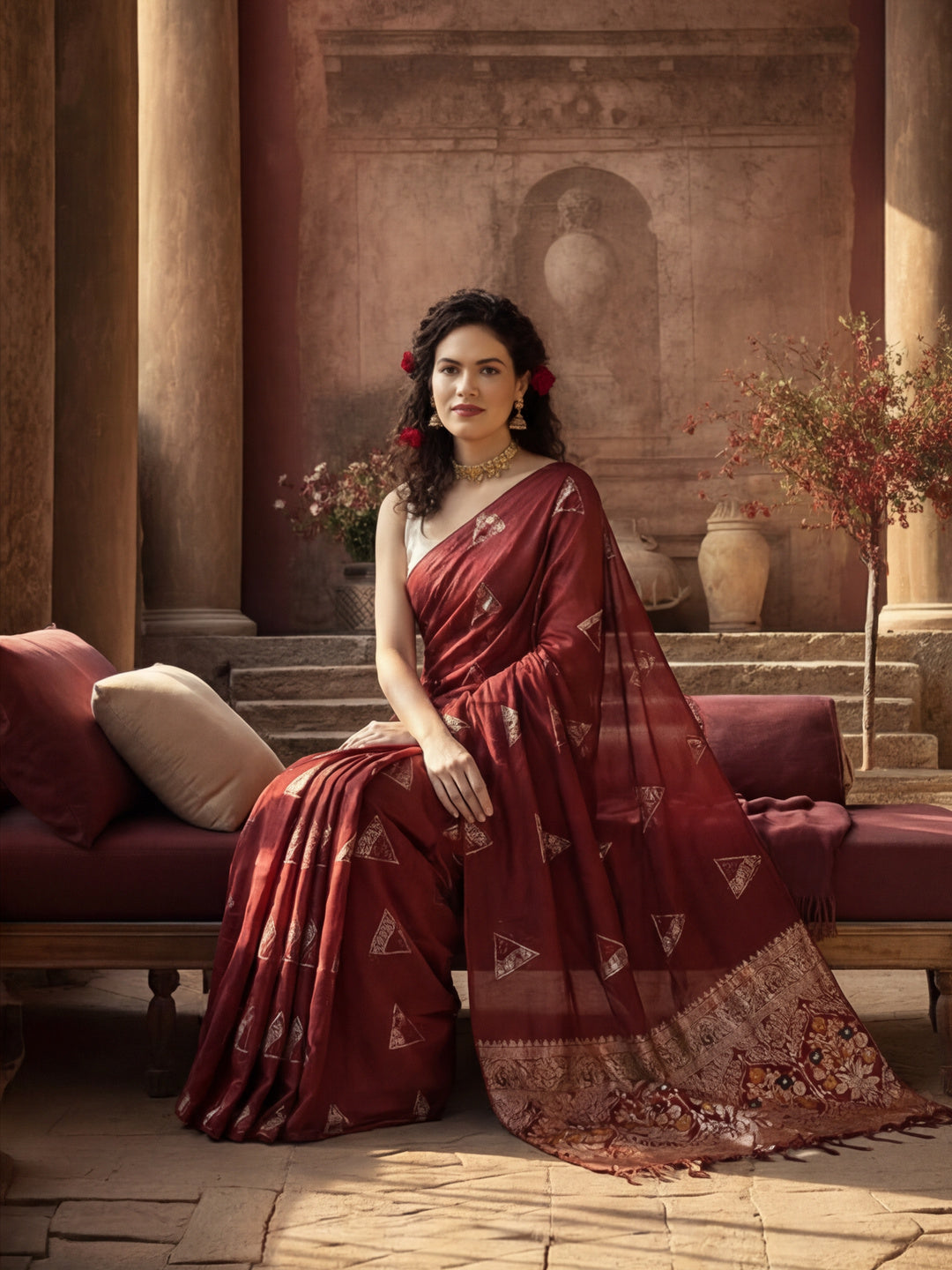 Silk Blend Banarasi Zari Woven Saree