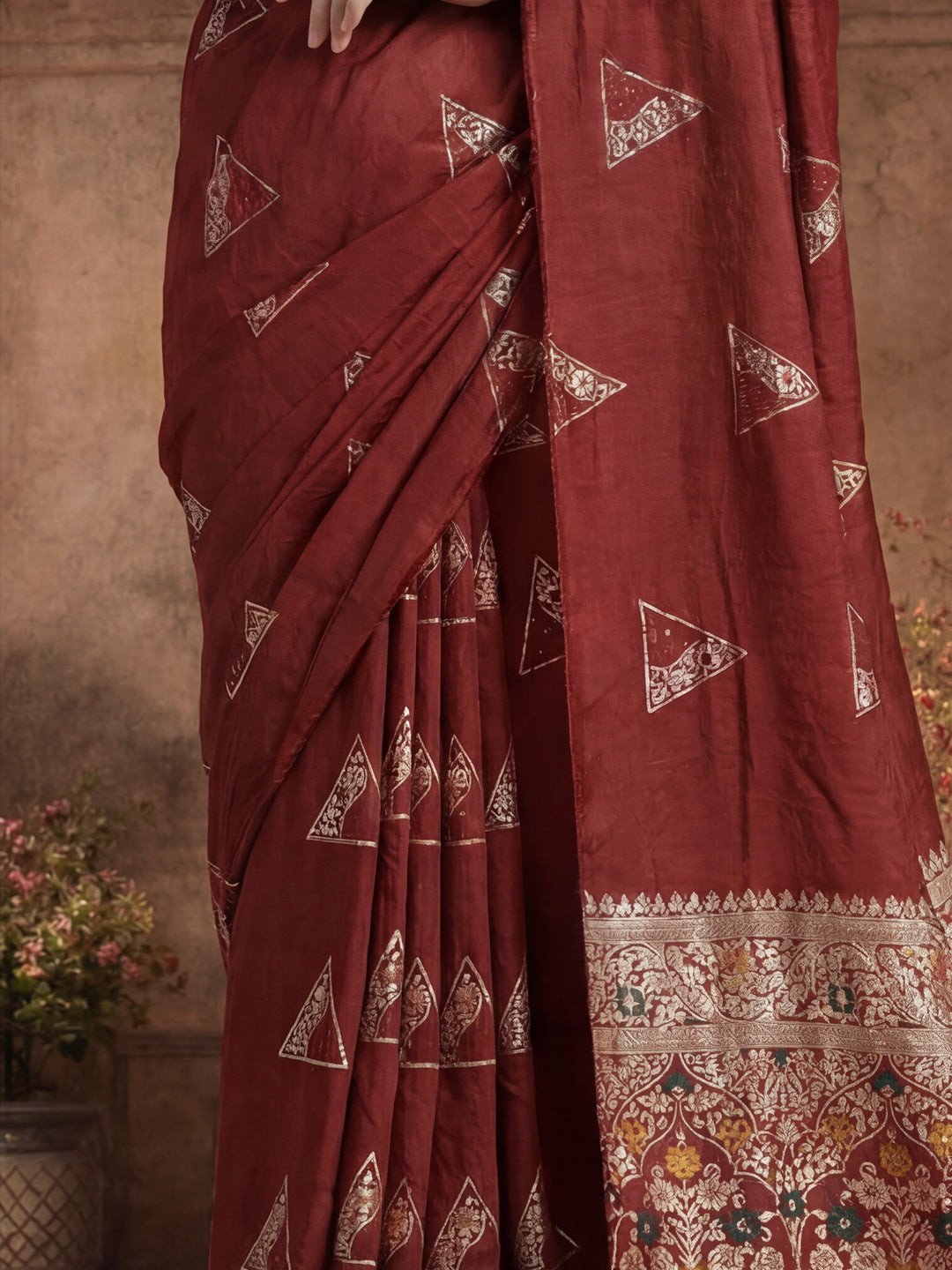 Silk Blend Banarasi Zari Woven Saree