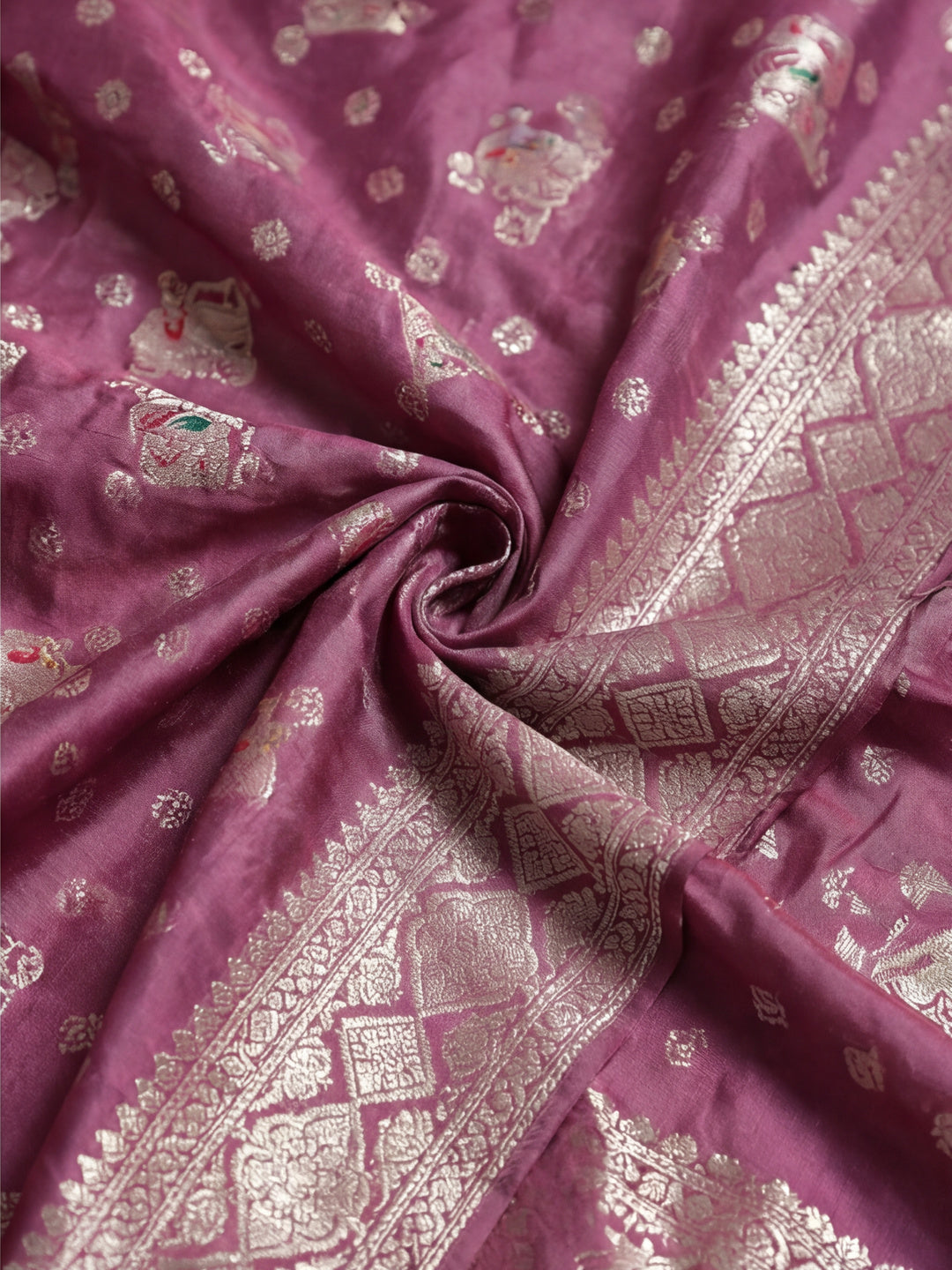 Women's Lavender Jacquard Weaving Work Saree