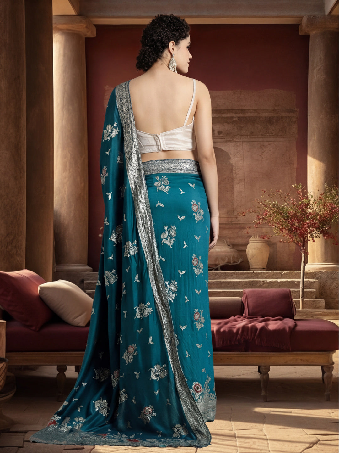 Heavy Banarasi Zari Woven Silk Blend Saree