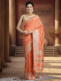 Heavy Banarasi Zari Woven Silk Blend Saree