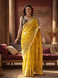 Heavy Banarasi Zari Woven Silk Blend Saree