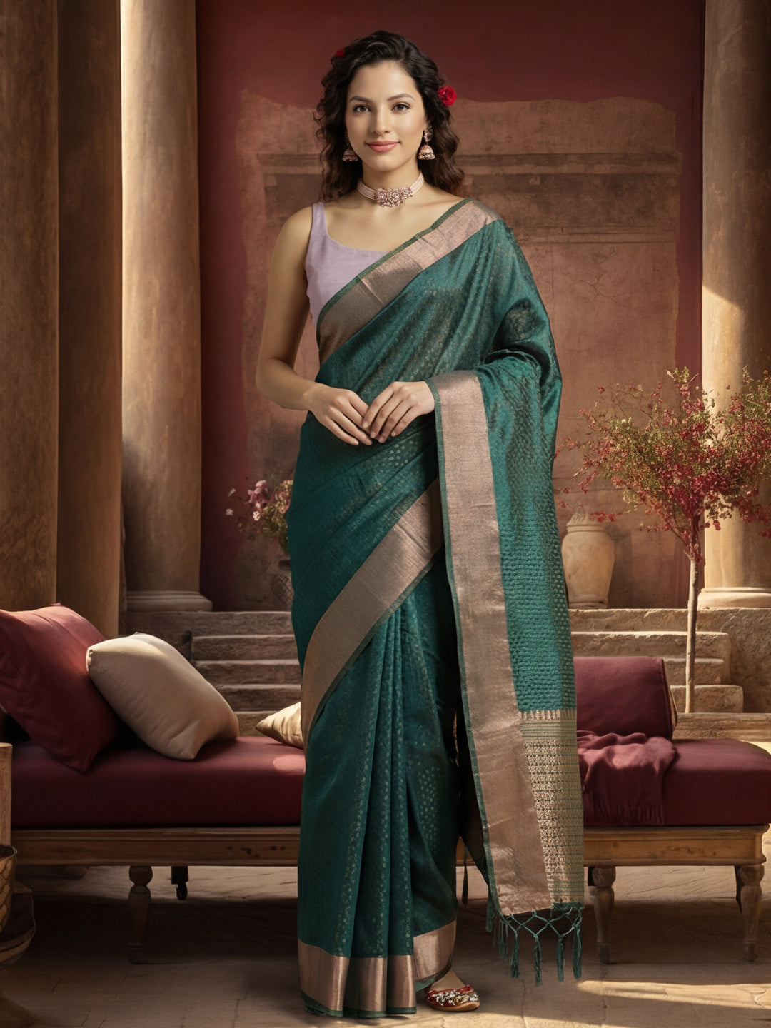 Zari Woven Design Banarasi Organza Saree