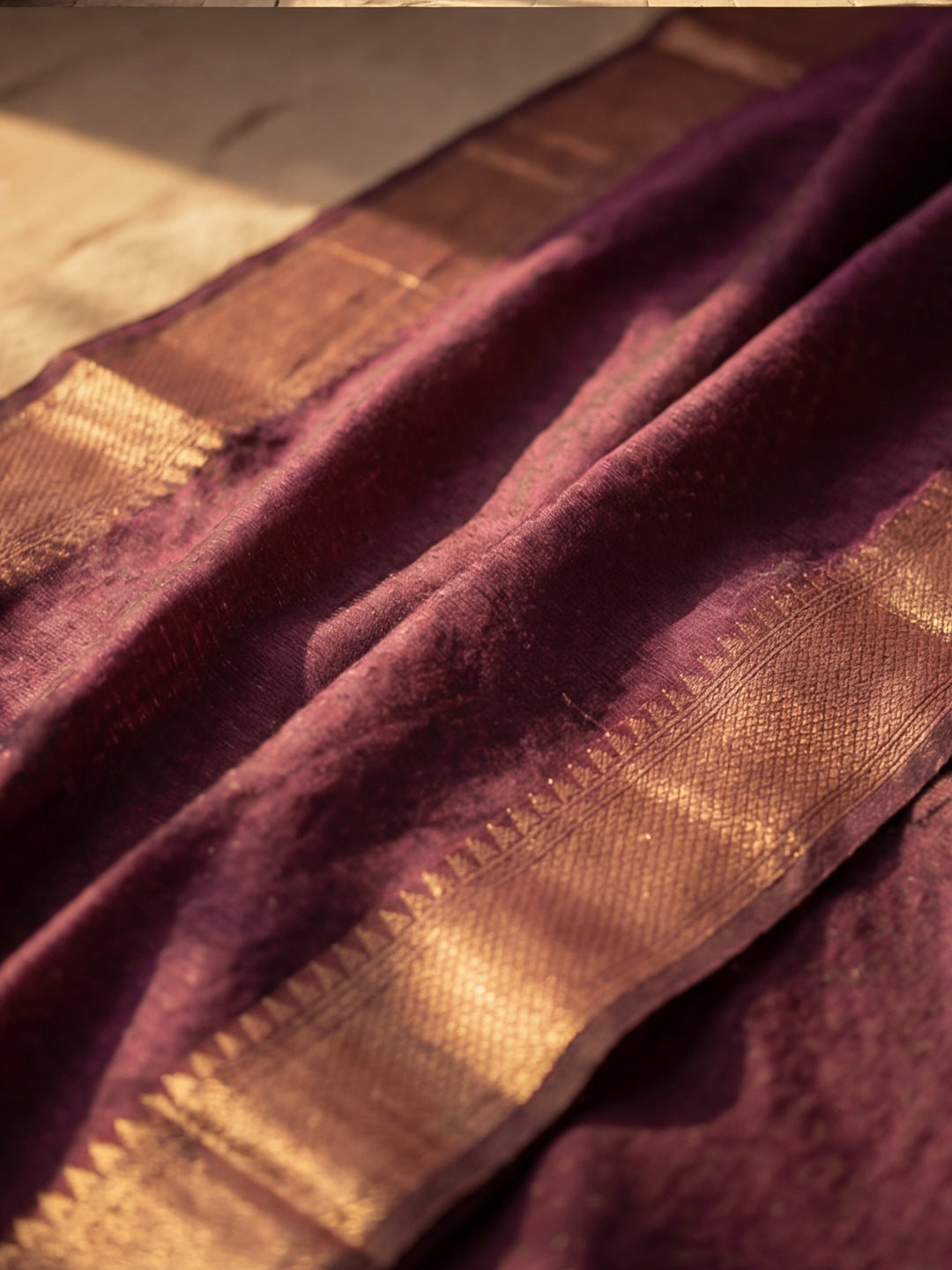 Women's Wine Colour Khadi Organza Fabric Weaving Work Saree