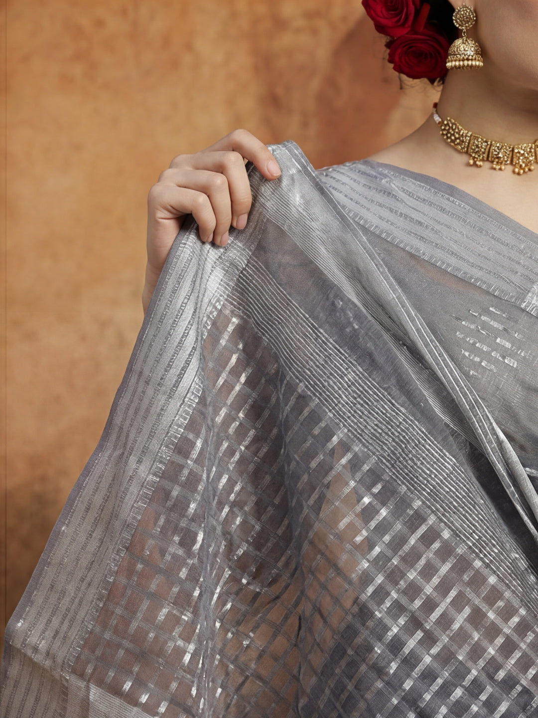 Zari Woven Banarasi Organza Saree